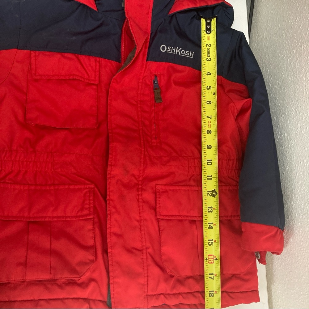 Oshkosh B'Gosh Boys Size 6 Puff Hooded Jacket Blue/Red - Picture 4 of 14
